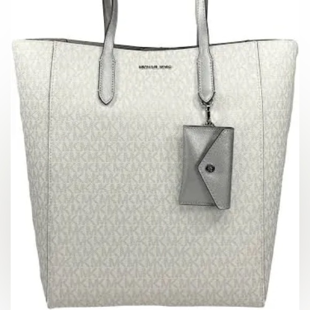 NWT $498 Michael Kors LARGE tote bag - White, silver - Picture 11 of 11